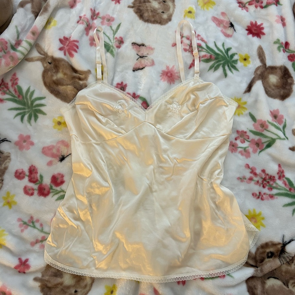 JCPenney Cream Satin Chemise